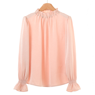 萌 雪纺衫 春装 串珠褶皱立领喇叭袖 111 绍 369西湖阁老