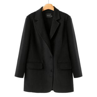 91%绵羊毛 西装 8%山羊绒 冬装 领廓形双面呢大衣863 莫Y 2799