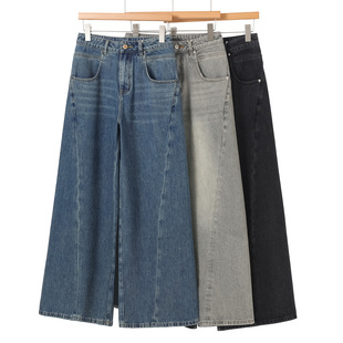 御姐气场高挑垂感宽脚拖地牛仔裤 春装 017 芙 659西湖阁老