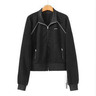 插肩收口袖 春装 罗纹拼接休闲拉链外套007 境 689西湖阁老