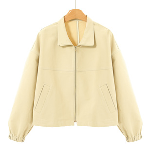 696西湖阁老 春装 松紧收口溜肩袖 宽松拉链外套030 艾F