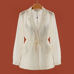 西装 799 春装 栖 领系腰绳开叉温柔薄外套673 72%粘纤