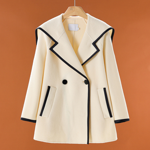 拼色包边A版 1969 冬季 莫Y 双面呢大衣111 100绵羊毛