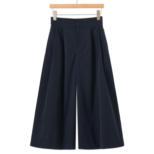 甩腿舒适休闲高腰松紧九分阔腿裤 春装 229 紫 52%莱赛尔