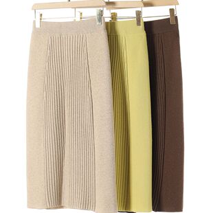 冬季 栖 简约纯色针织包臀半身裙181 31.2%绵羊毛 579