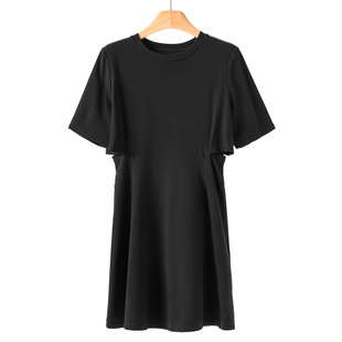 短款 469西湖阁老 小个子腰部镂空圆领A字版 夏装 连衣裙335弜 祥