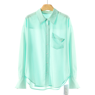 衬衫 469西湖阁老 600 口袋宽松卷边袖 个性 祥 春季