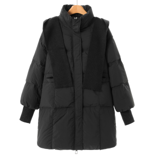 针织束口插肩袖 冬装 毛线帽立领羽绒服668 林 西湖阁老