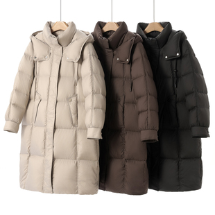 抽绳连帽保暖过膝立领面包羽绒服551 冬装 西湖阁老 慧