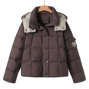 防风立领拼色连帽泡芙感羽绒服629 冬装 西湖阁老 寇