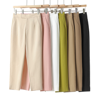 7色可挑选职场OL开叉小西裤 春季 772 都SML 58%莫代尔