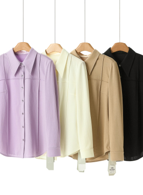 659 18%三醋酯纤维【兹】冬装 含莱赛尔天丝拼接宽松衬衫008