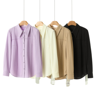 含莱赛尔天丝拼接宽松衬衫 659 冬装 兹 008 18%三醋酯纤维