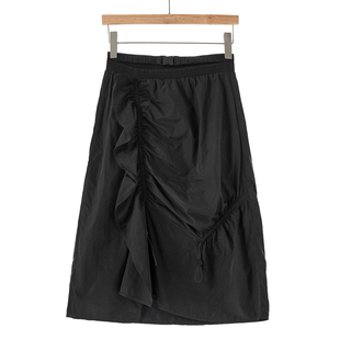 高货夏装 抽绳花边不规则开叉松紧半身裙402剪弜 739西湖阁老