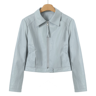 绍 春装 垫肩增高酷帅机车PU皮外套813 幸 西湖阁老