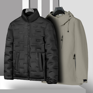 一衣四穿连帽冲锋衣 男装 冬装 冰 羽绒内胆两件套018 鹅绒服