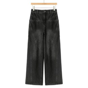 全棉横切口袋宽松棉质直筒牛仔裤 冬装 422 莫Y 669西湖阁老