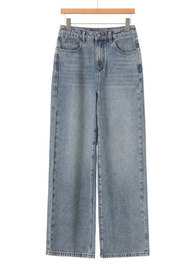 669西湖阁老【文】春装 烫钻宽脚垂感拖地阔腿牛仔裤696