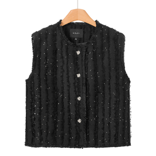 流苏毛条带珠片马甲外套434 26春装 769西湖阁老 莫Y