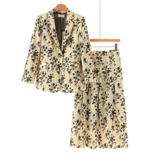 花色一粒扣西装 春装 外套 A版 869 西湖阁老 半身裙套装 栖