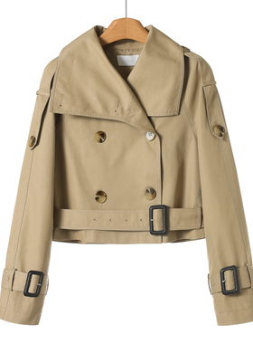 989西湖阁老【真情】26春装 酷帅显高挑翻领短风衣外套651