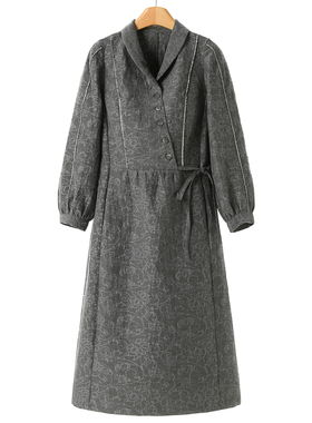 1269西湖阁老【梦】迪春装 风重工提花收腰连衣裙105