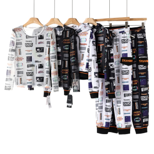 报纸印花感透气休闲系列502 春季 西湖阁老