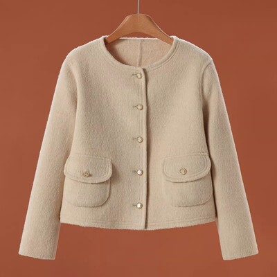 10%骆驼绒【之】冬季 5色可挑选绵羊毛双面呢长毛大衣322