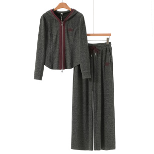 绍 春装 连帽上衣 松紧阔腿裤 397 西湖阁老 刺绣套装 歌