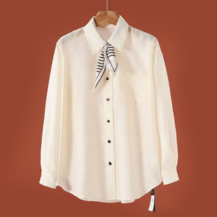 弧形摆条纹丝带衬衫 359 755 A版 春季 32%莱赛尔天丝