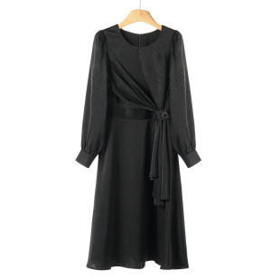 拼接多一片收腰绸面大摆连衣裙523 春季 619西湖阁老 卡拉