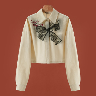 棉质翻领单排扣字母刺绣短款 539 春季 兰 外套060 43%锦纶