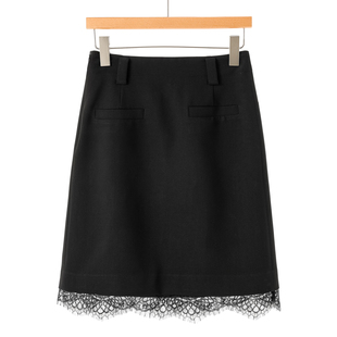 通勤蕾丝拼接高腰A字裙半身裙127 春装 499西湖阁老 文