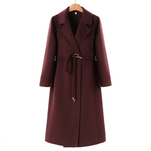 暗扣系腰带西装 西湖阁老 绍 冬装 领双面呢长毛大衣856 妃