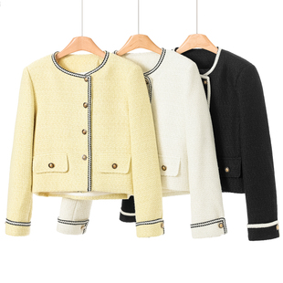 编织花边条温柔小香风圆领短羽绒服819 冬装 西湖阁老 奈