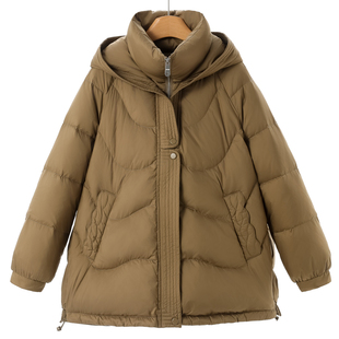 A字版 719西湖阁老 连帽立领插肩袖 冬装 羽绒服092 卡拉