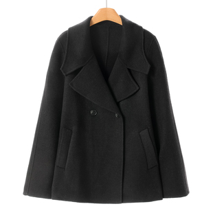 A版 10%山羊绒 冬装 之 藏肉绵羊毛翻领双面呢大衣184 天丝