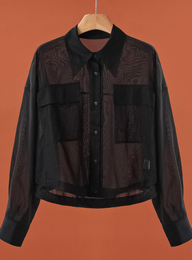 799西湖阁老【莫Y】夏装 棉翻领单排扣纯色宽松蝙蝠袖衬衫312