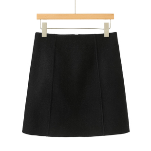 冬季 栖 包臀显长腿A字毛呢短裙702 100绵羊毛 699