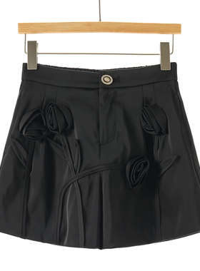 799西湖阁老【栖】春季 立体玫瑰后腰松紧宽脚短裤010