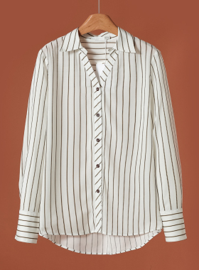 599 100莱赛尔【真情】26春装 条纹不规则天丝衬衫319