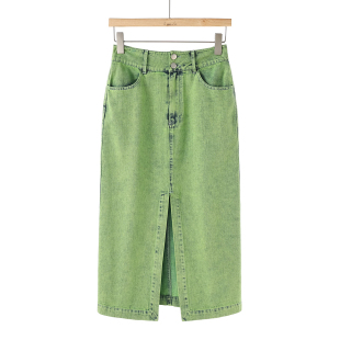 高腰开叉包臀一步牛仔半身裙685 夏装 579西湖阁老 栖