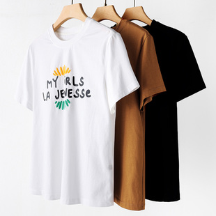 夏季 刺绣混搭印花亲肤棉拼色T恤327弜 帝 499西湖阁老·特价