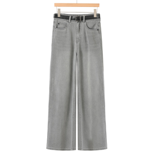 垂坠感显高挑腰带直筒牛仔裤 469 春装 兰 051 66%莱赛尔