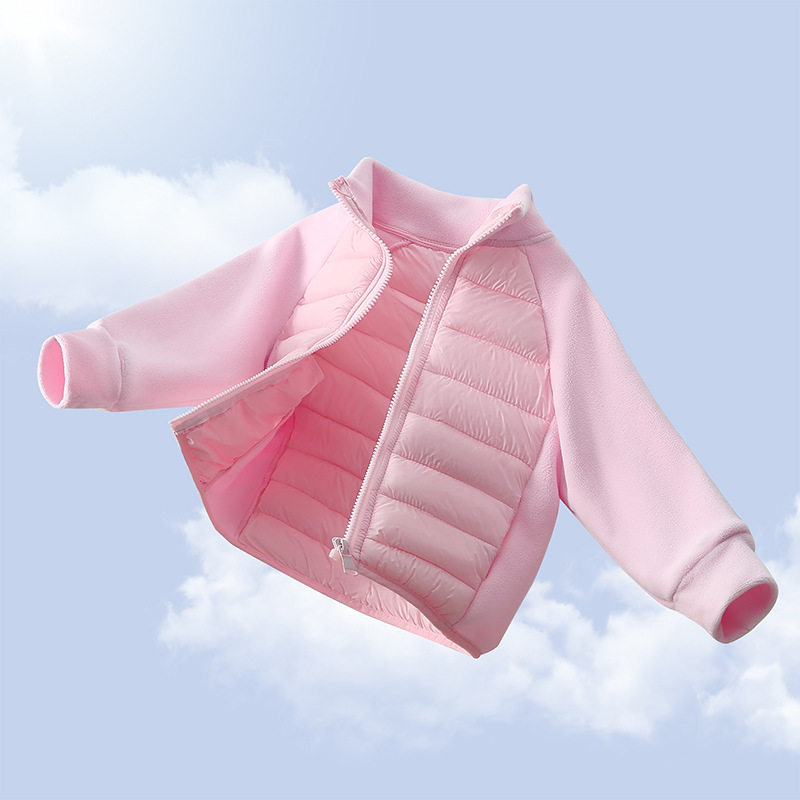 2026儿童新款拼接轻薄棉服男女童