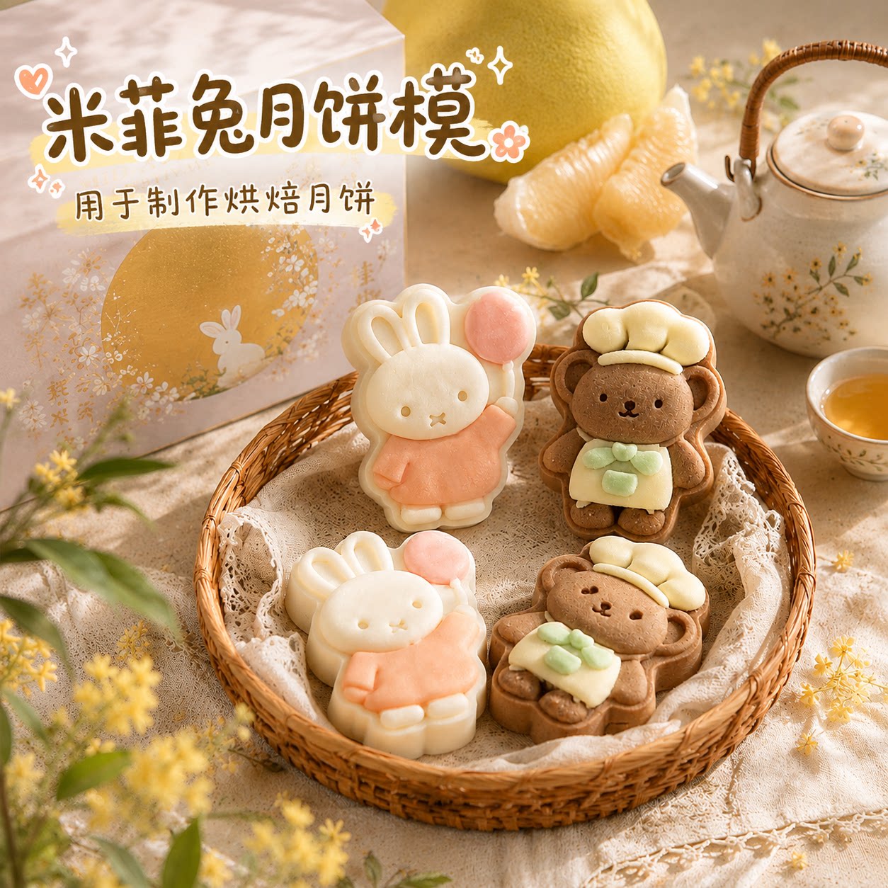 可爱卡通月饼模具diy儿童图片