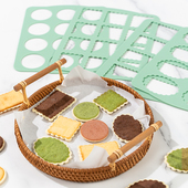 日式 猫舌饼干模具方形白色恋人花边薄脆瓦片酥巧克力夹心磨具烘焙