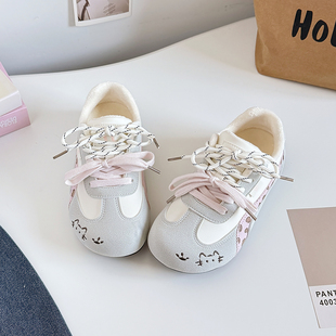 女童二棉鞋子2025冬季新款大童加绒加厚运动休闲小白鞋百搭初中生