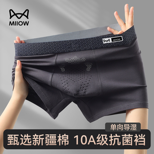 内裤 男式 纯棉男生阴囊防潮湿平角裤 透气四角裤 2025新男款 猫人男士