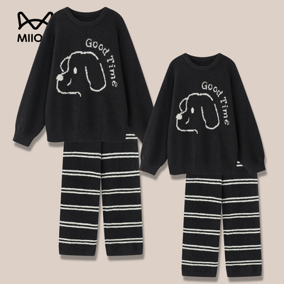 猫人优品珊瑚绒情侣睡衣套装冬季